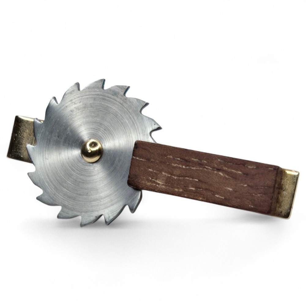 Vintage Anson Wood Cutter Spinning Saw Blade Tie Clip